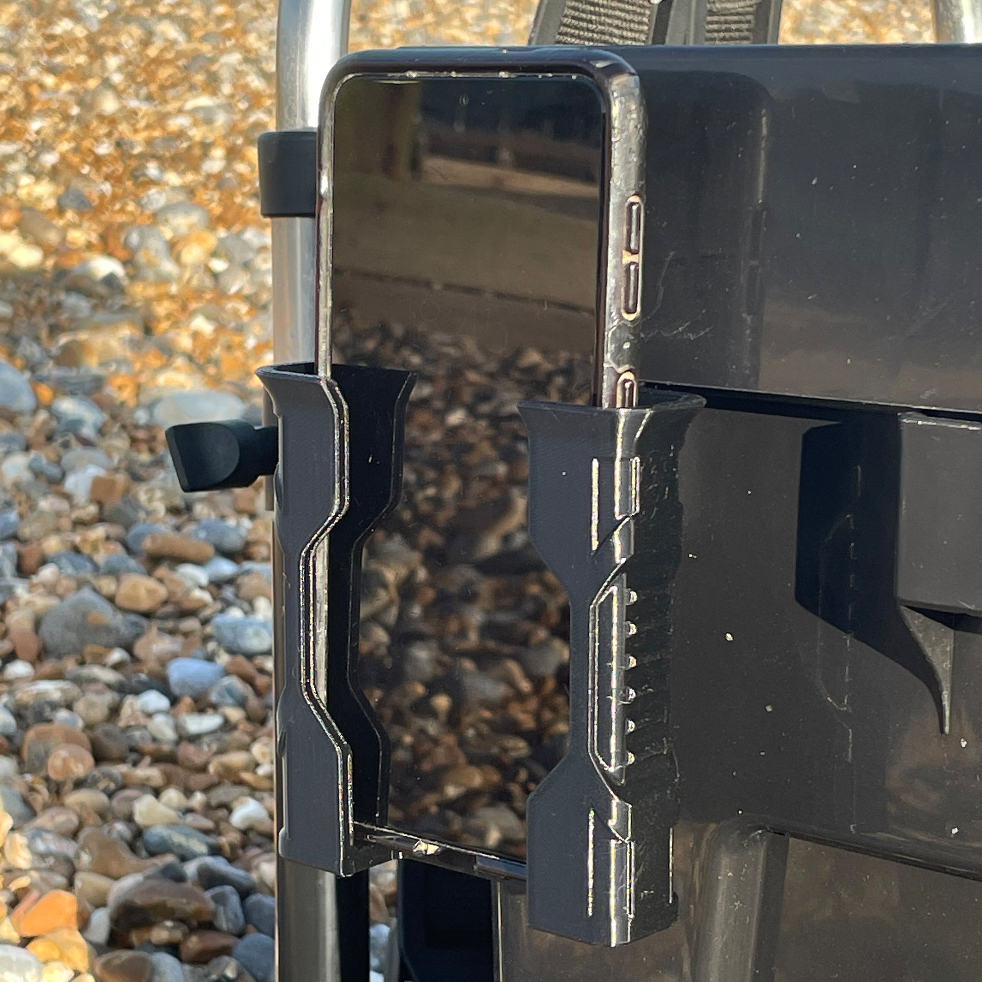 fishing seatbox phone holder anglex black